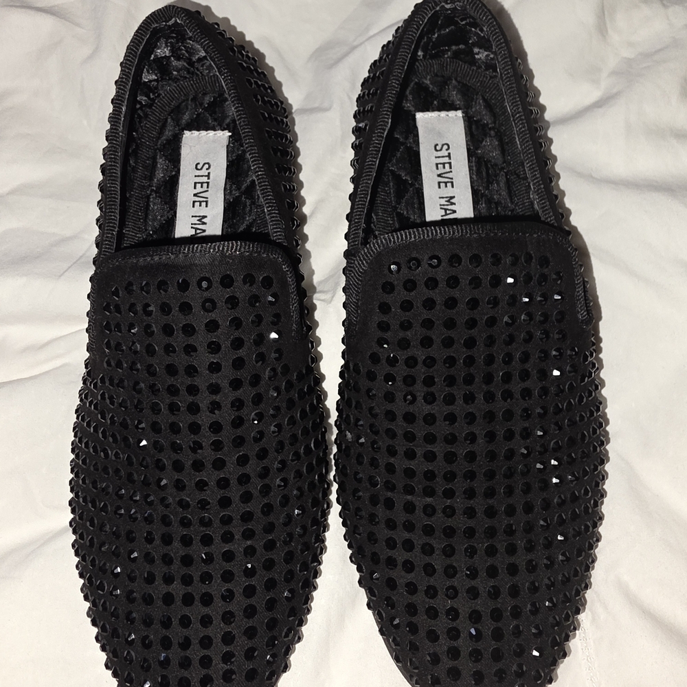 Steve Madden Black Studded Loafers